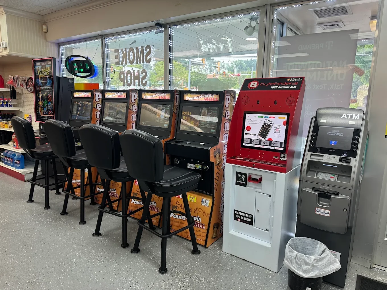 In-store ATM and Pennsylvania Skill games inside Eagle Smoke & Convenience Shop